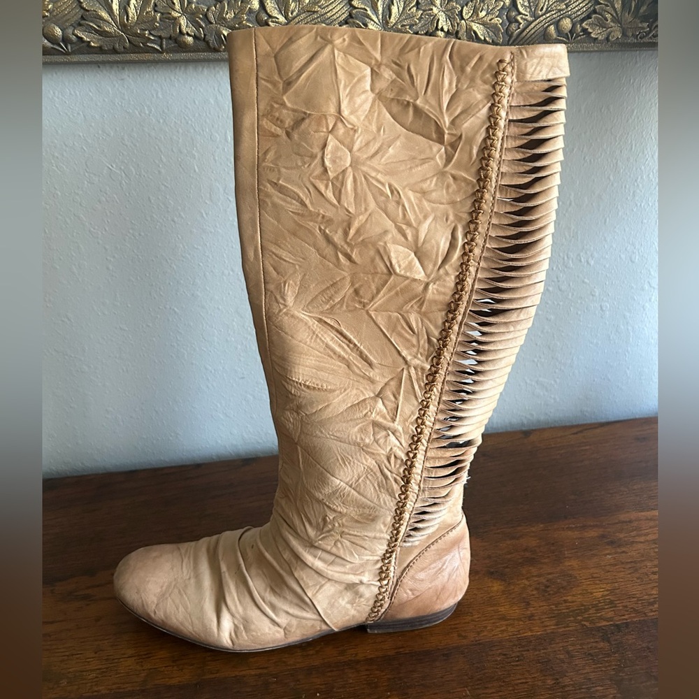 Womens SAM EDELMAN Berlin Tan Leather Knee High Boots / Size 7.5 Medium